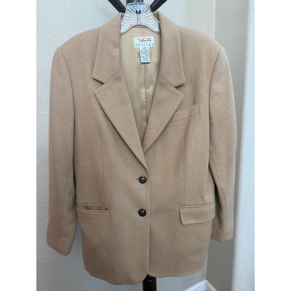 Talbots Petites 100% Camel Hair Blazer Tan Made in Italy Size 10P